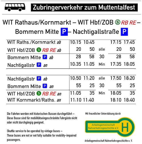 Vorschau Zubringerfahrplan