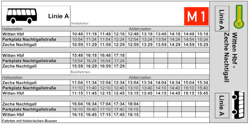 Fahrplan M1-A Muttentalfest