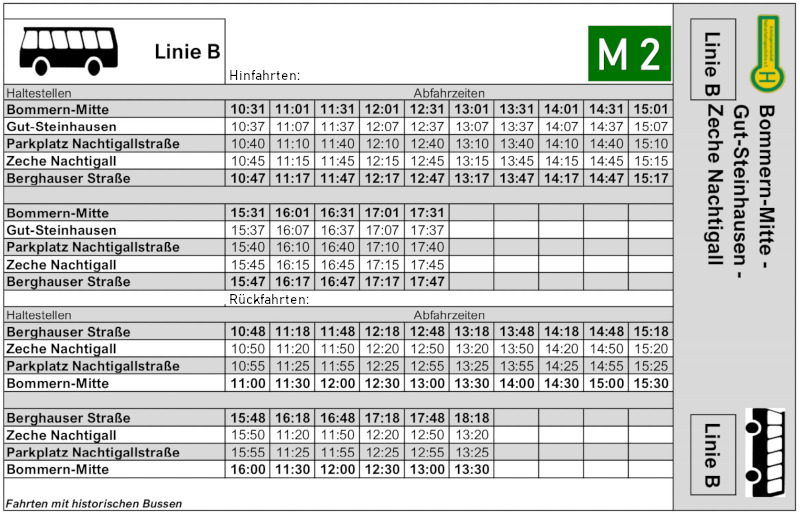 Fahrplan M2-B Muttentalfest